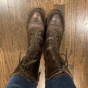Nine West Gunner Brown Leather Boots 7.5M